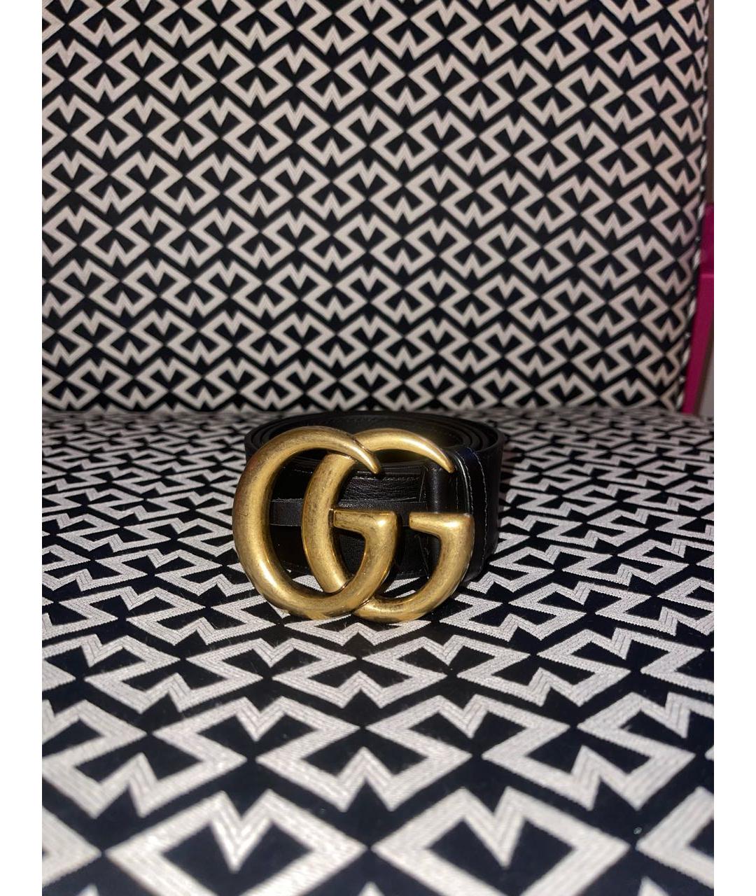 GUCCI Черный кожаный ремень, фото 5