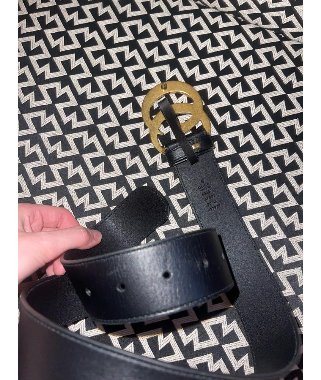 GUCCI Черный кожаный ремень, фото 3