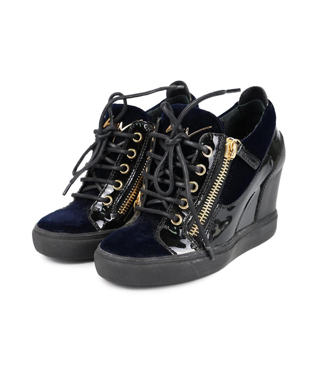GIUSEPPE ZANOTTI DESIGN Черные текстильные кроссовки, фото 3