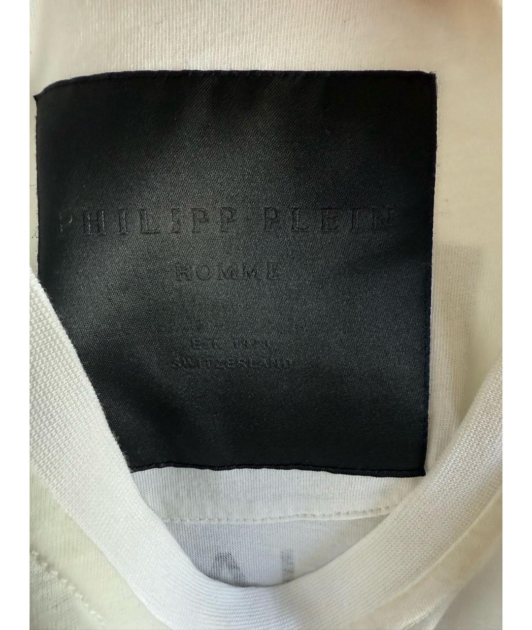 PHILIPP PLEIN Белая хлопковая футболка, фото 4