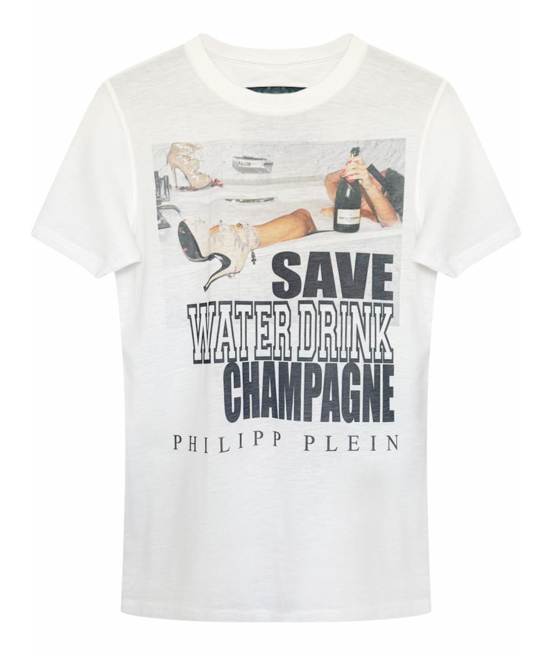 PHILIPP PLEIN Белая хлопковая футболка, фото 1