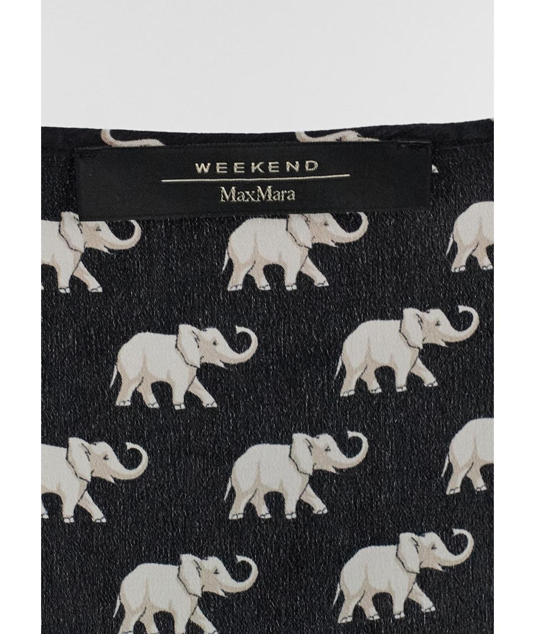 WEEKEND MAX MARA Черная шелковая майка, фото 3