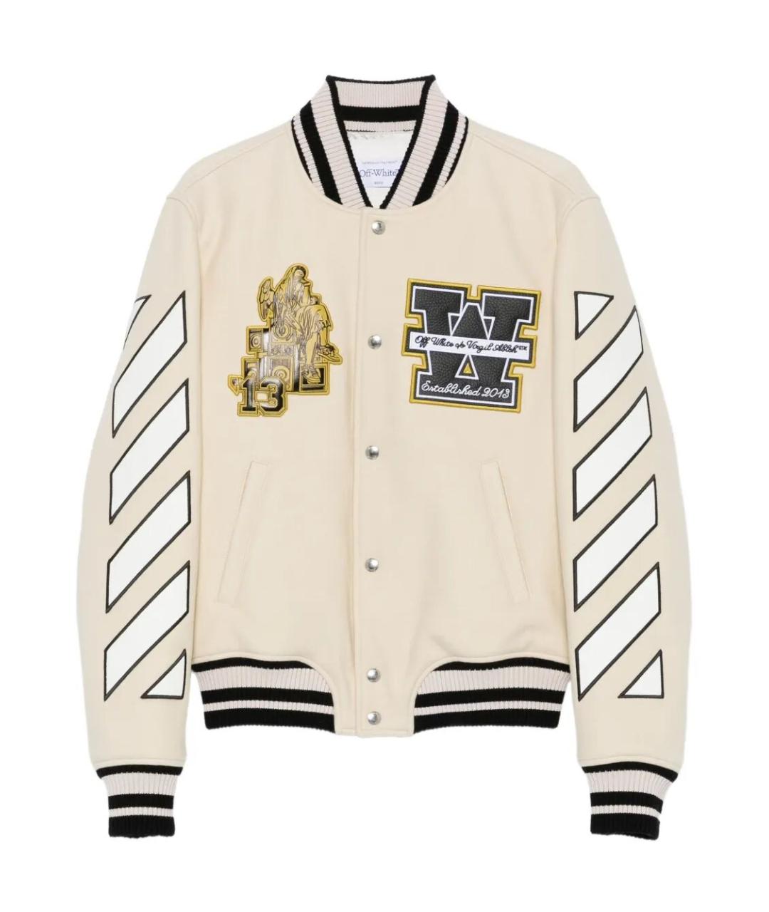 OFF-WHITE Бежевая шерстяная куртка, фото 1