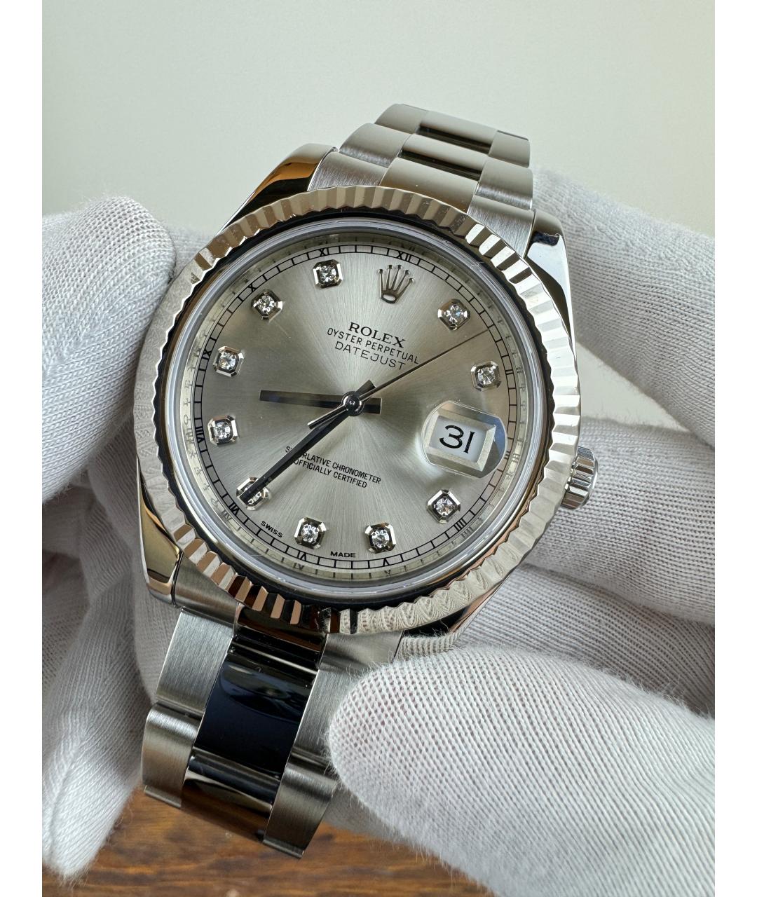 ROLEX Серые стальные часы, фото 3