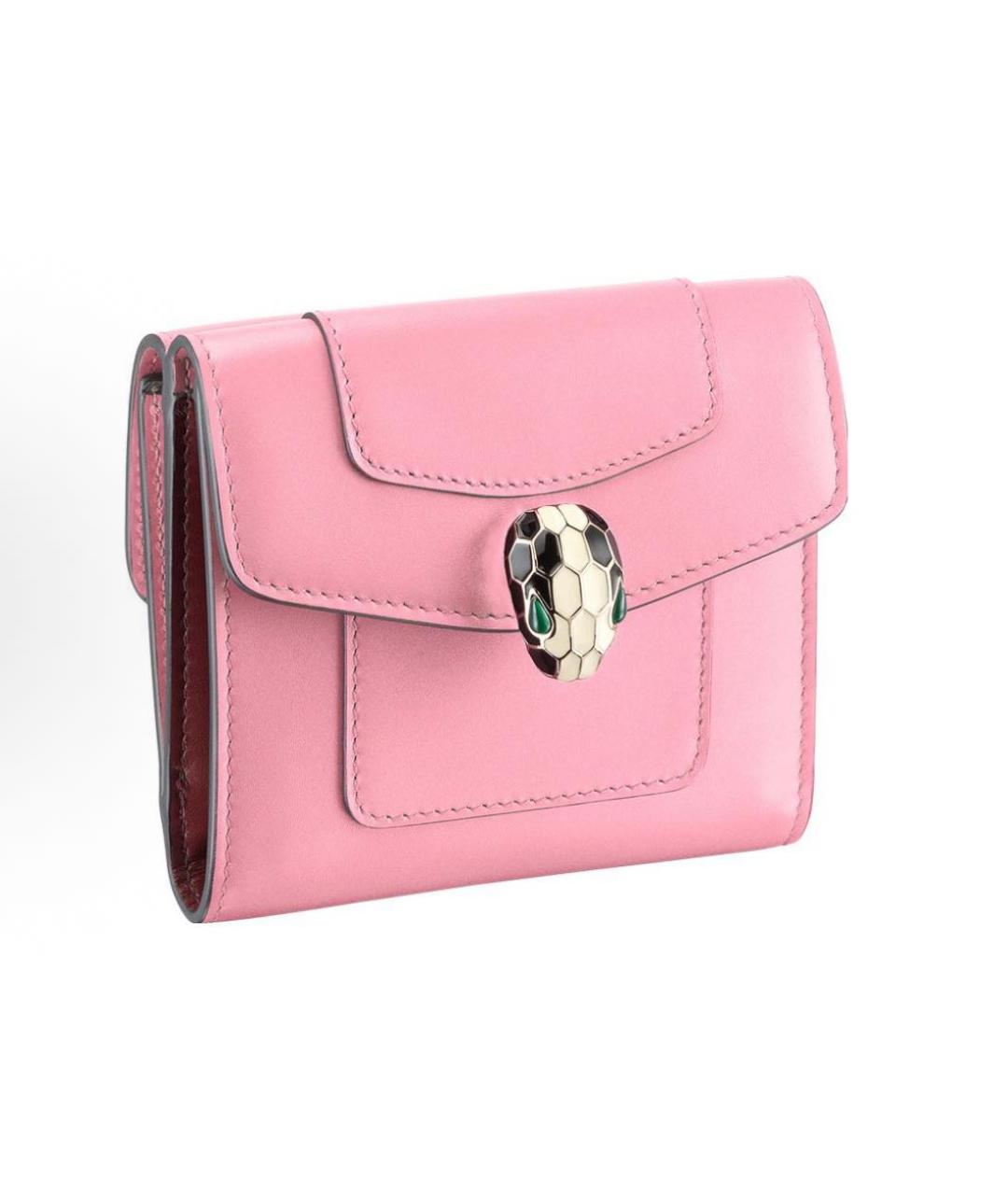 BVLGARI Розовый кожаный кошелек, фото 7