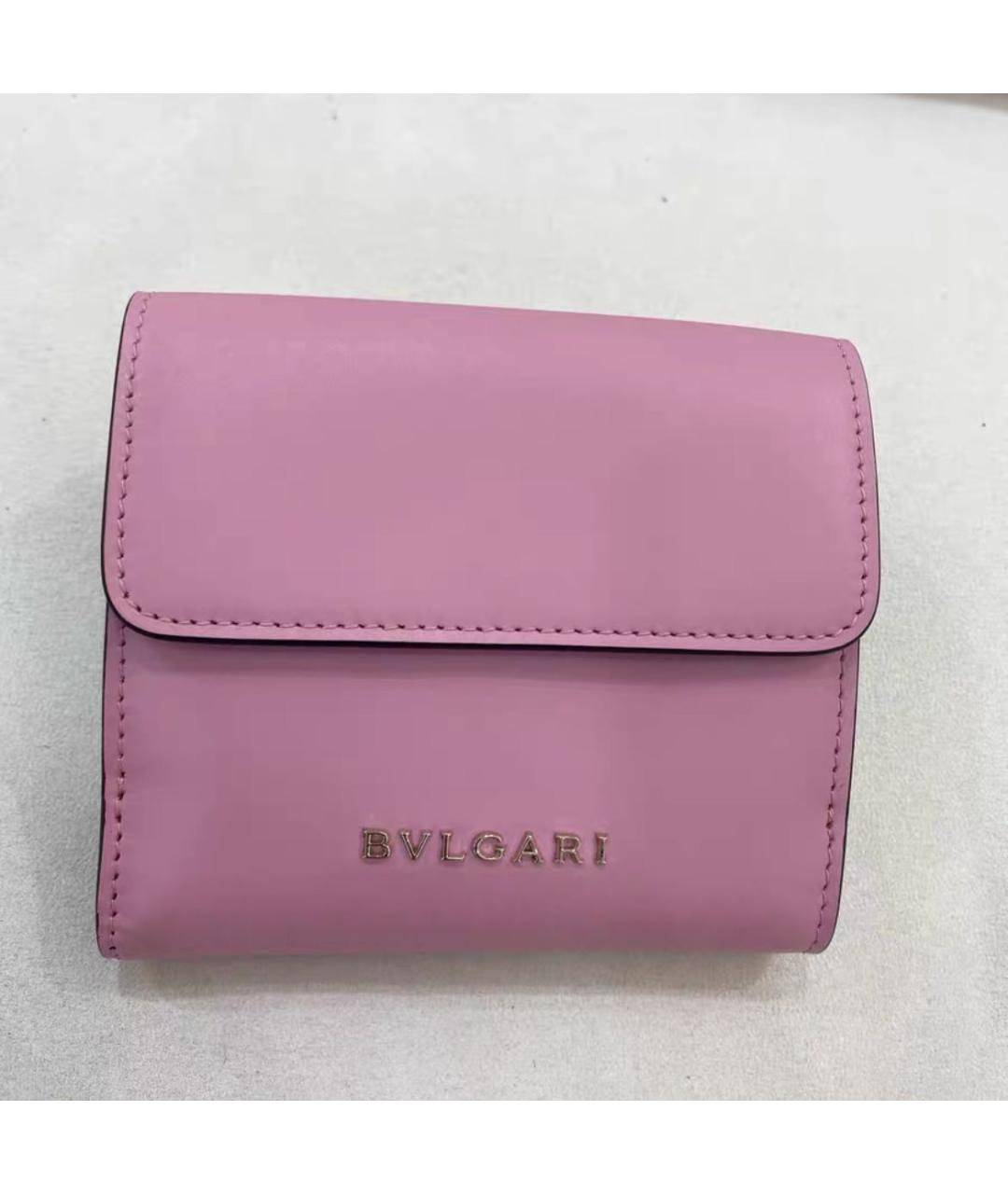 BVLGARI Розовый кожаный кошелек, фото 2