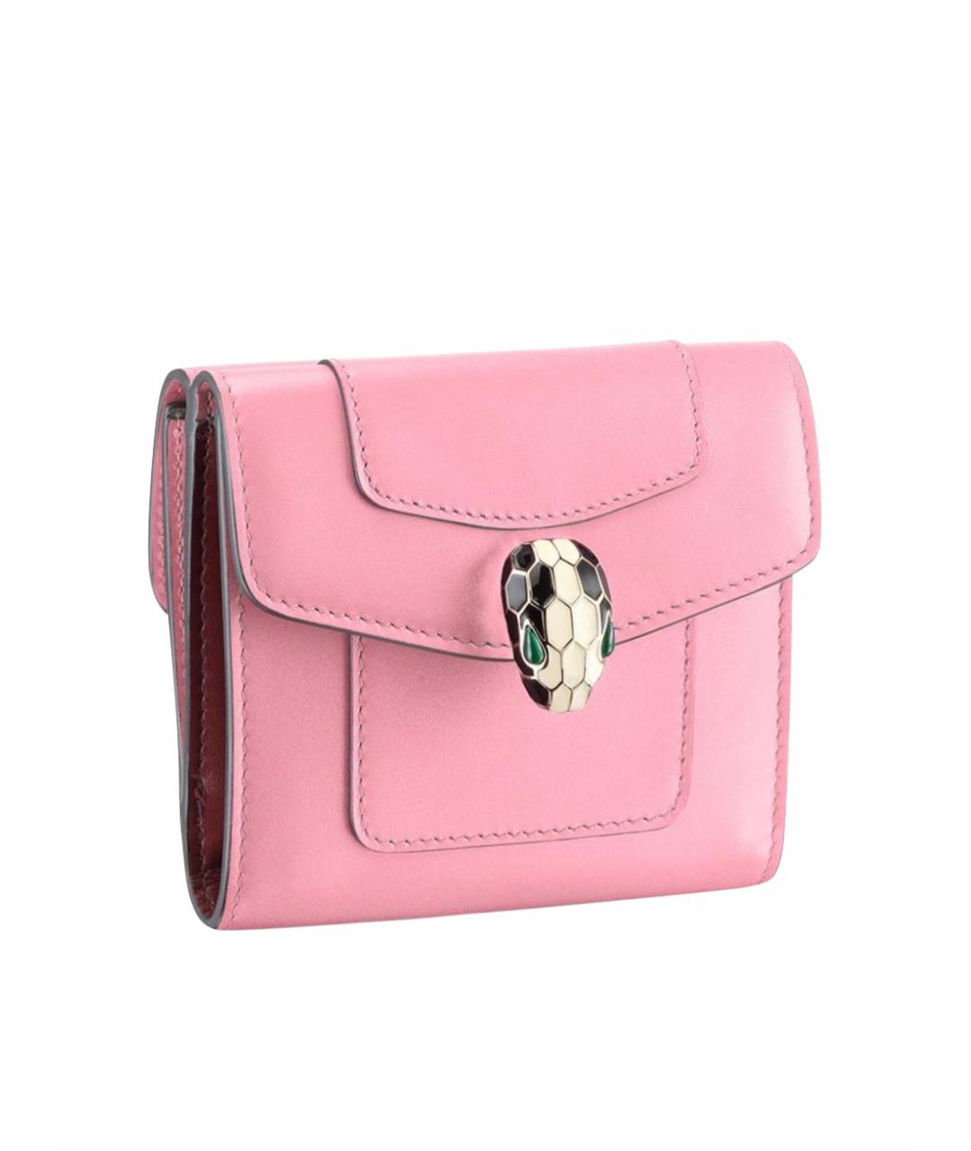 BVLGARI Розовый кожаный кошелек, фото 1