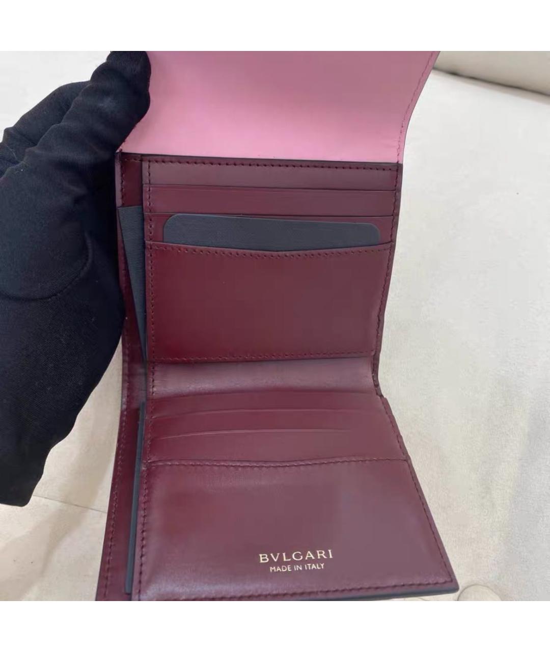 BVLGARI Розовый кожаный кошелек, фото 5