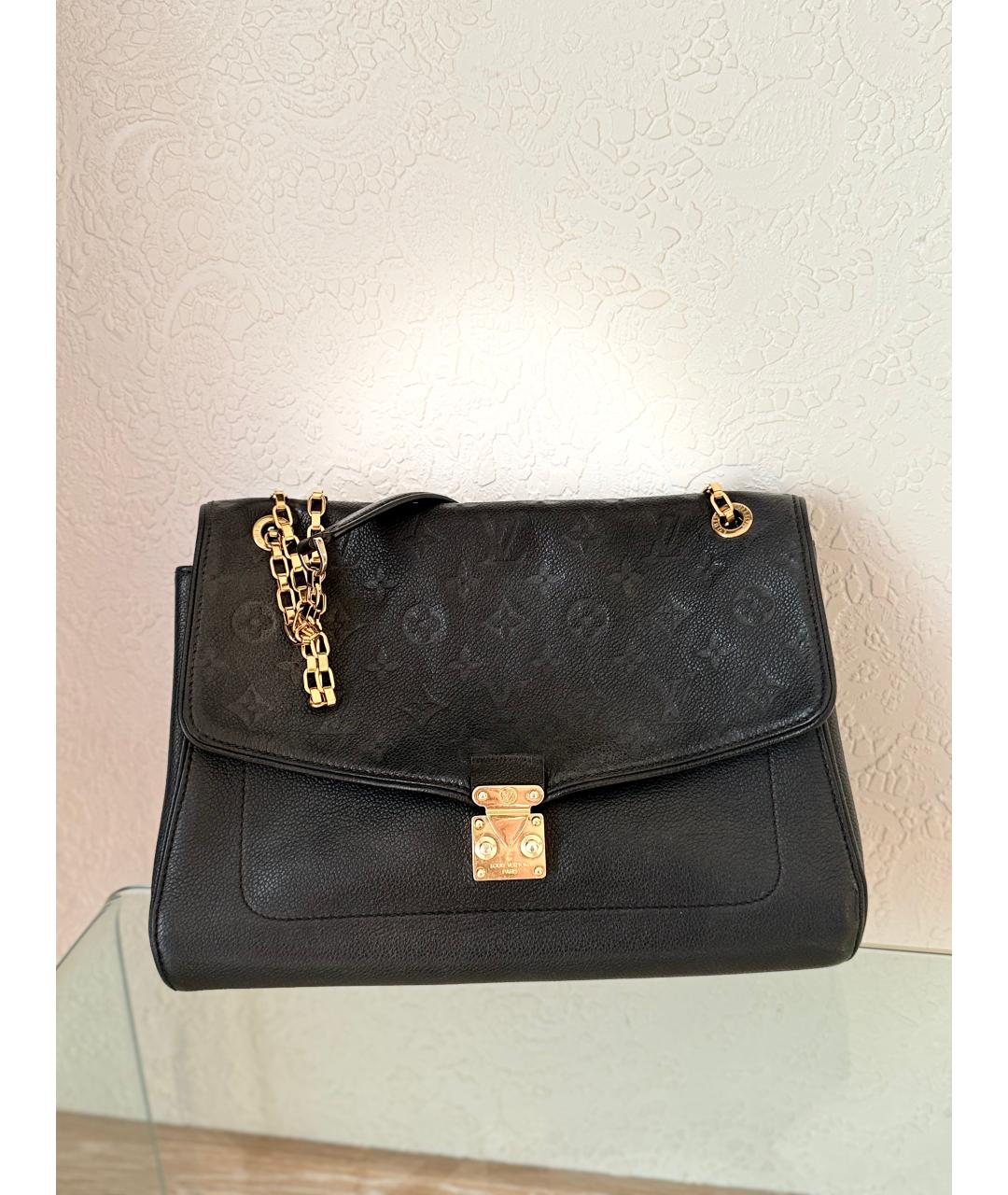 LOUIS VUITTON Черная кожаная сумка через плечо, фото 5