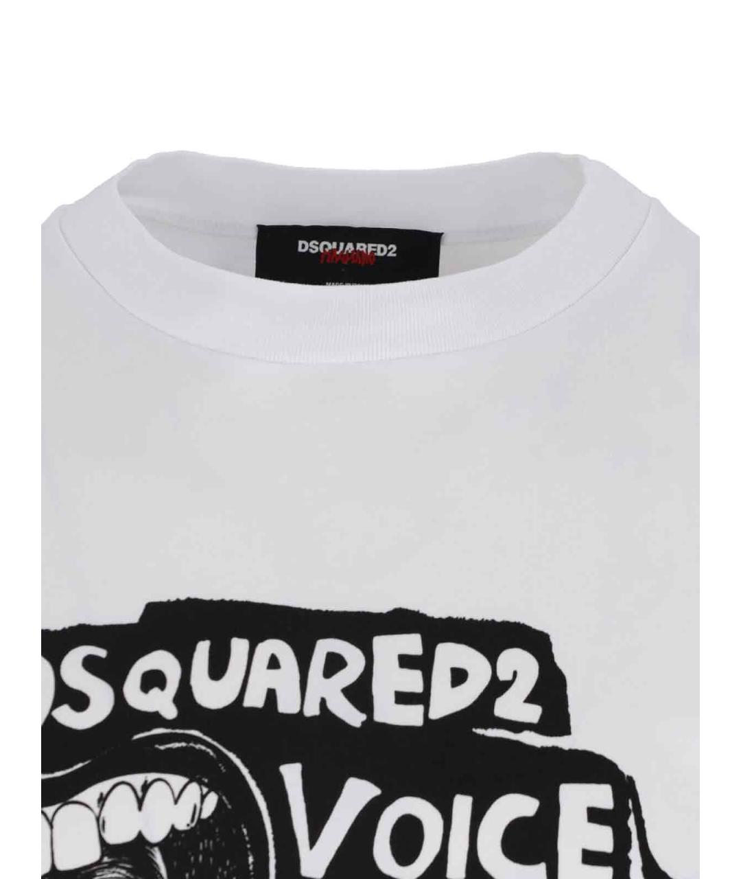 DSQUARED2 Белая хлопковая футболка, фото 3