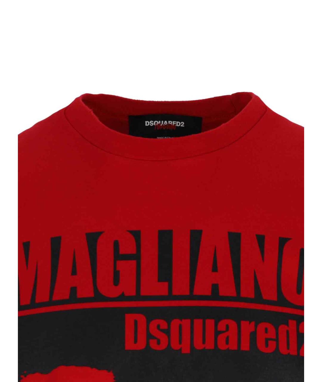 DSQUARED2 Красная хлопковая футболка, фото 2