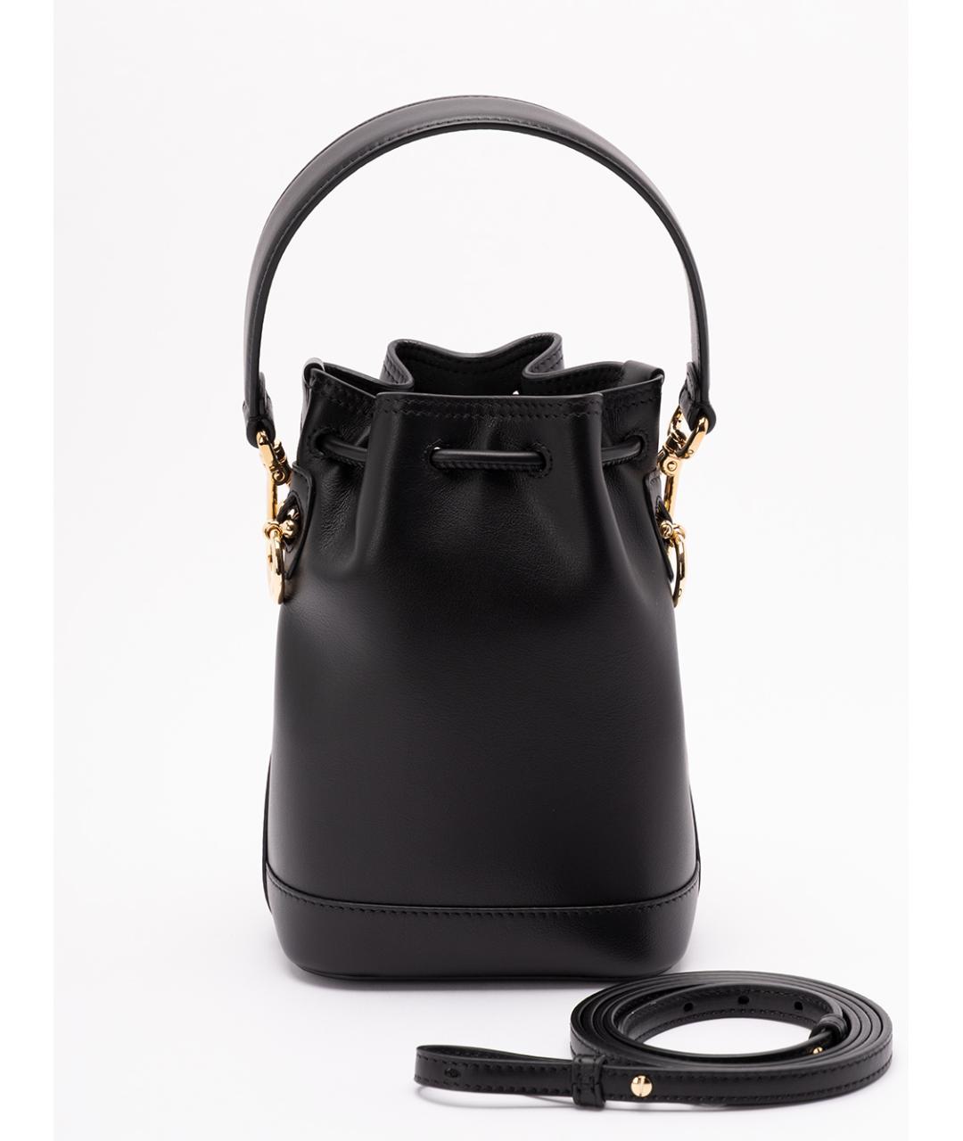 FENDI Черная кожаная сумка с короткими ручками, фото 2