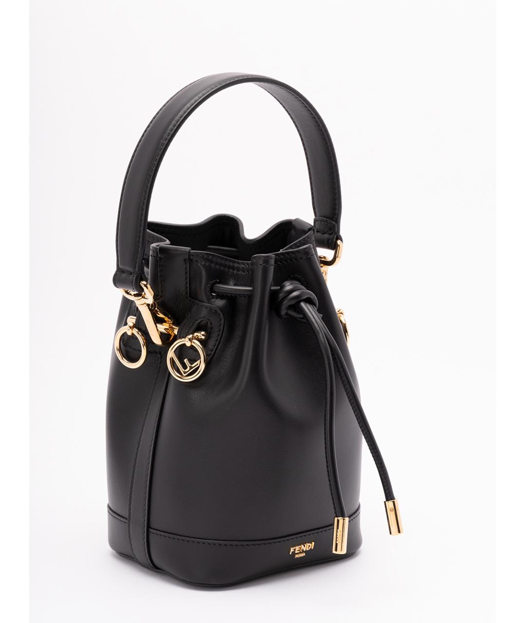 FENDI Черная кожаная сумка с короткими ручками, фото 3