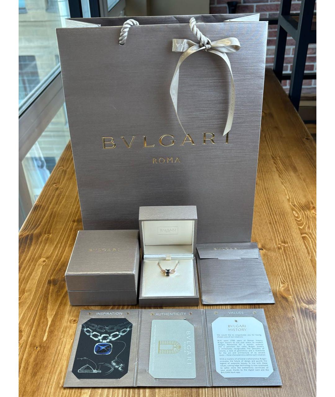 BVLGARI Черный браслет из розового золота, фото 3