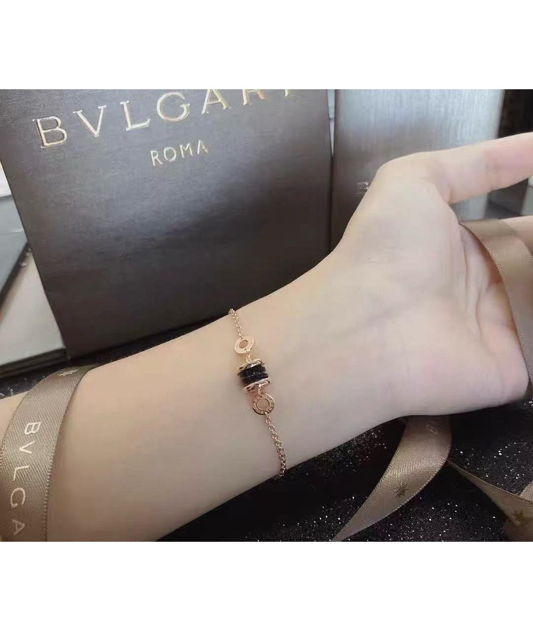 BVLGARI Черный браслет из розового золота, фото 6