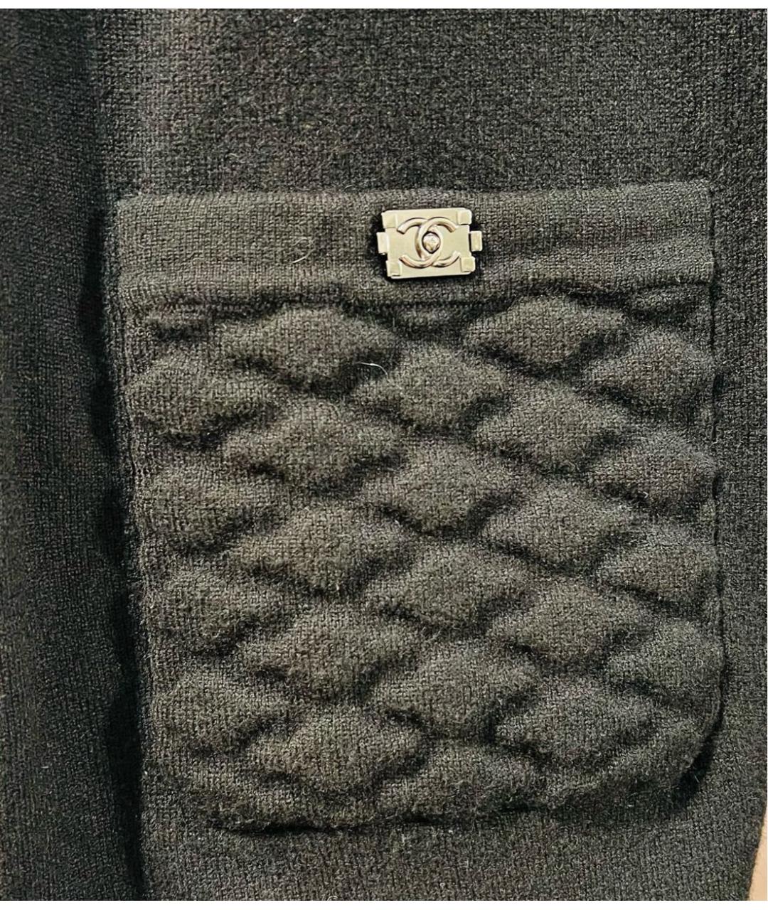 CHANEL Черное кашемировое повседневное платье, фото 4