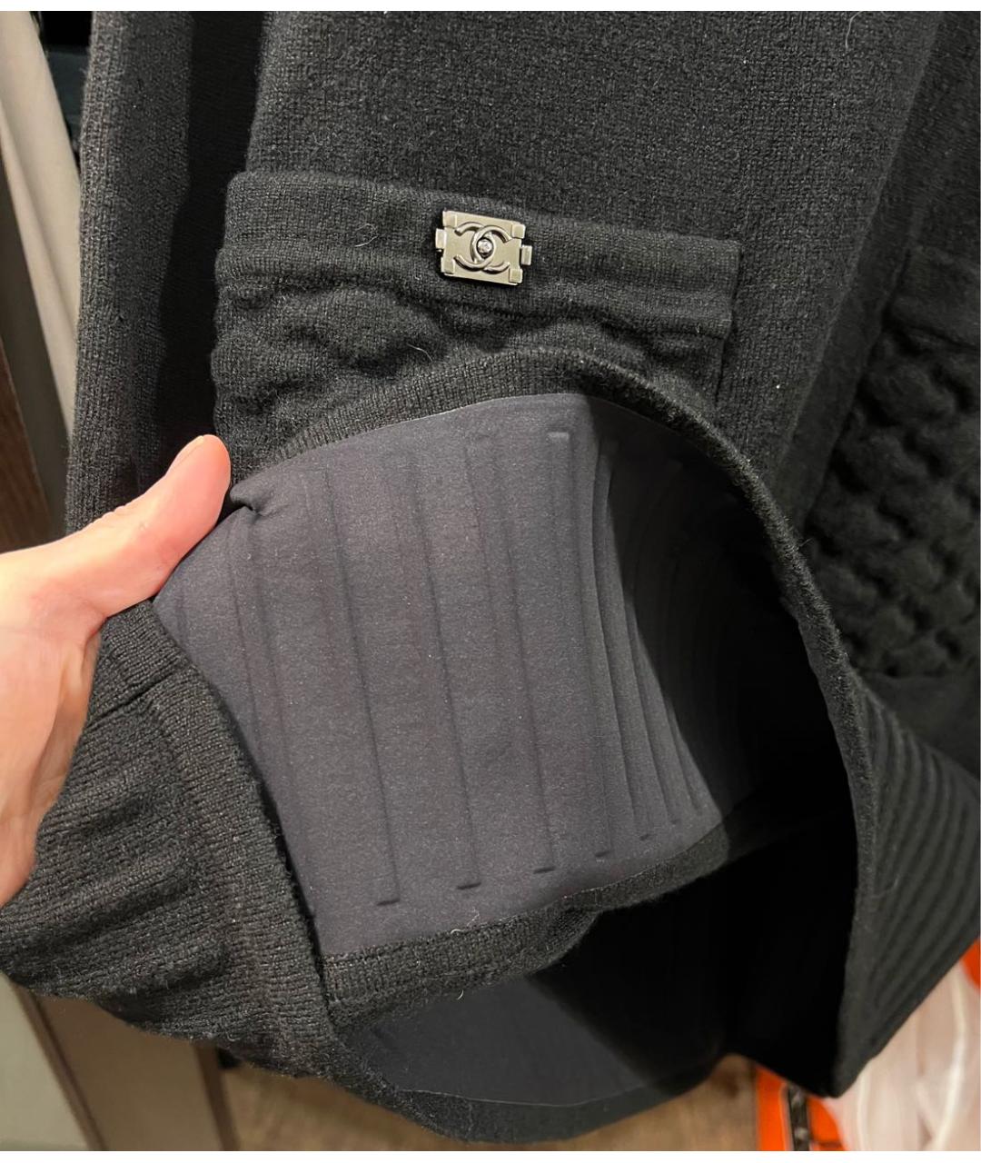 CHANEL Черное кашемировое повседневное платье, фото 6
