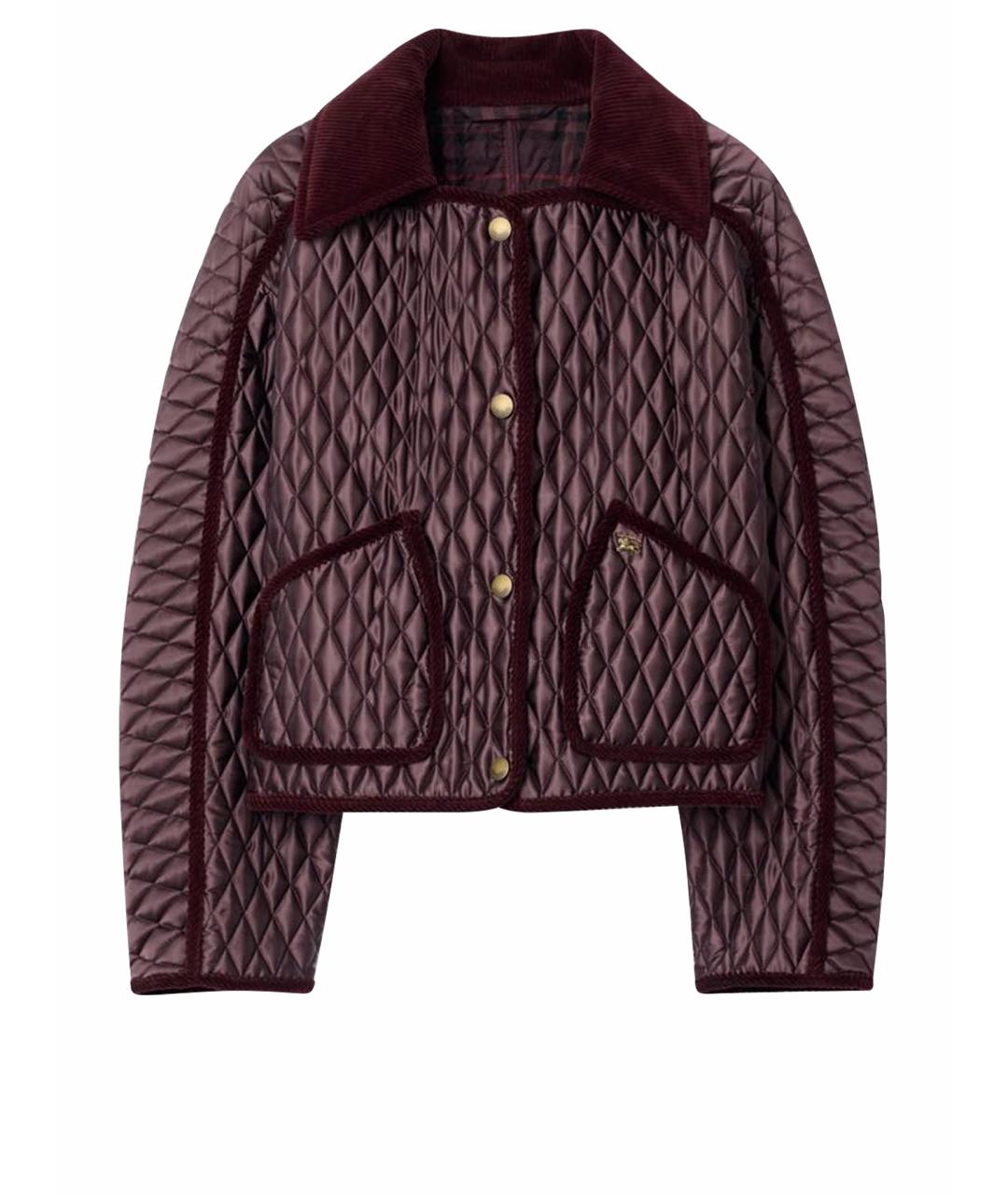 BURBERRY Бордовая полиамидовая куртка, фото 1
