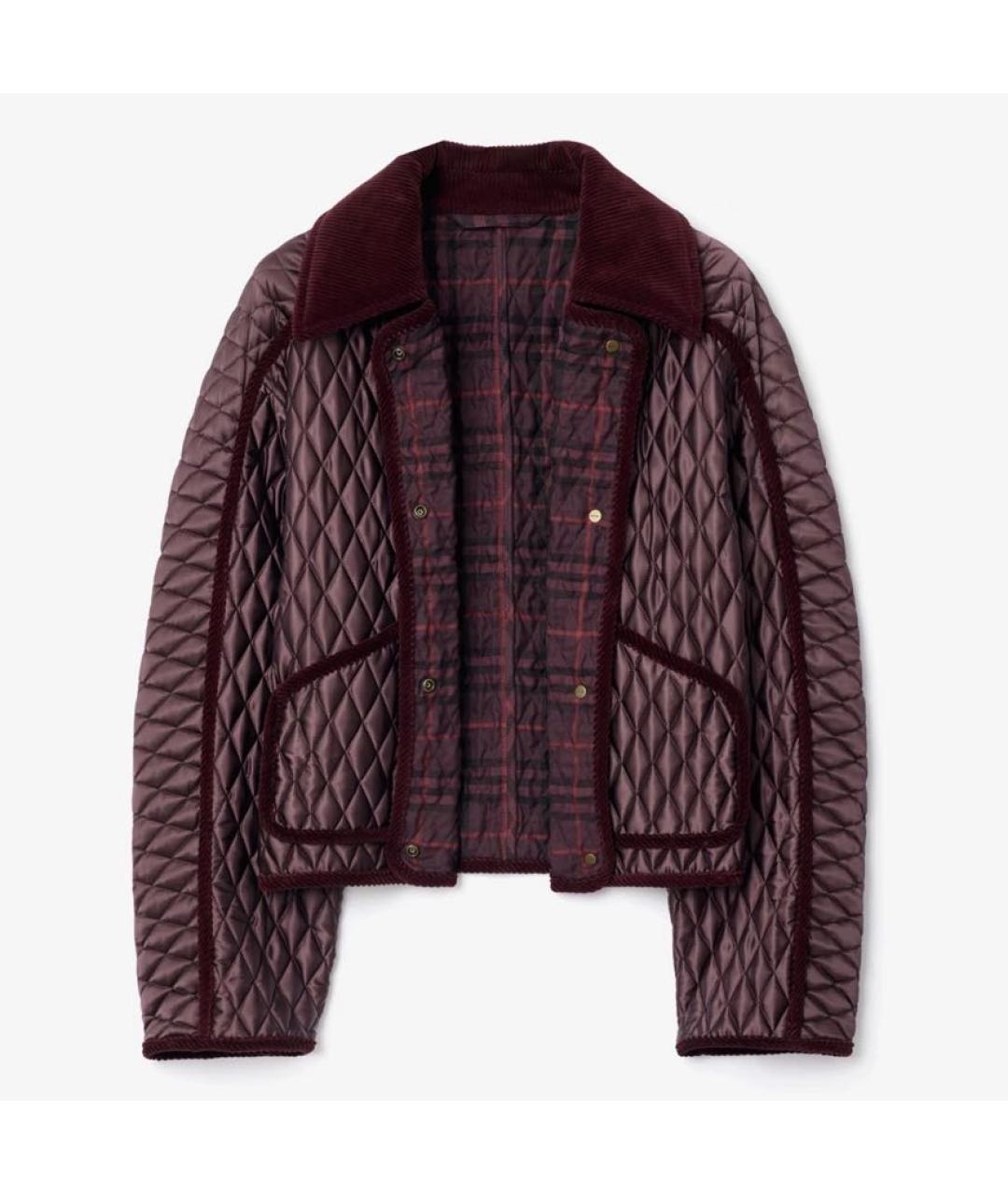 BURBERRY Бордовая полиамидовая куртка, фото 5