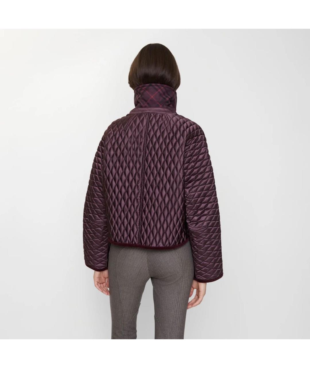 BURBERRY Бордовая полиамидовая куртка, фото 4