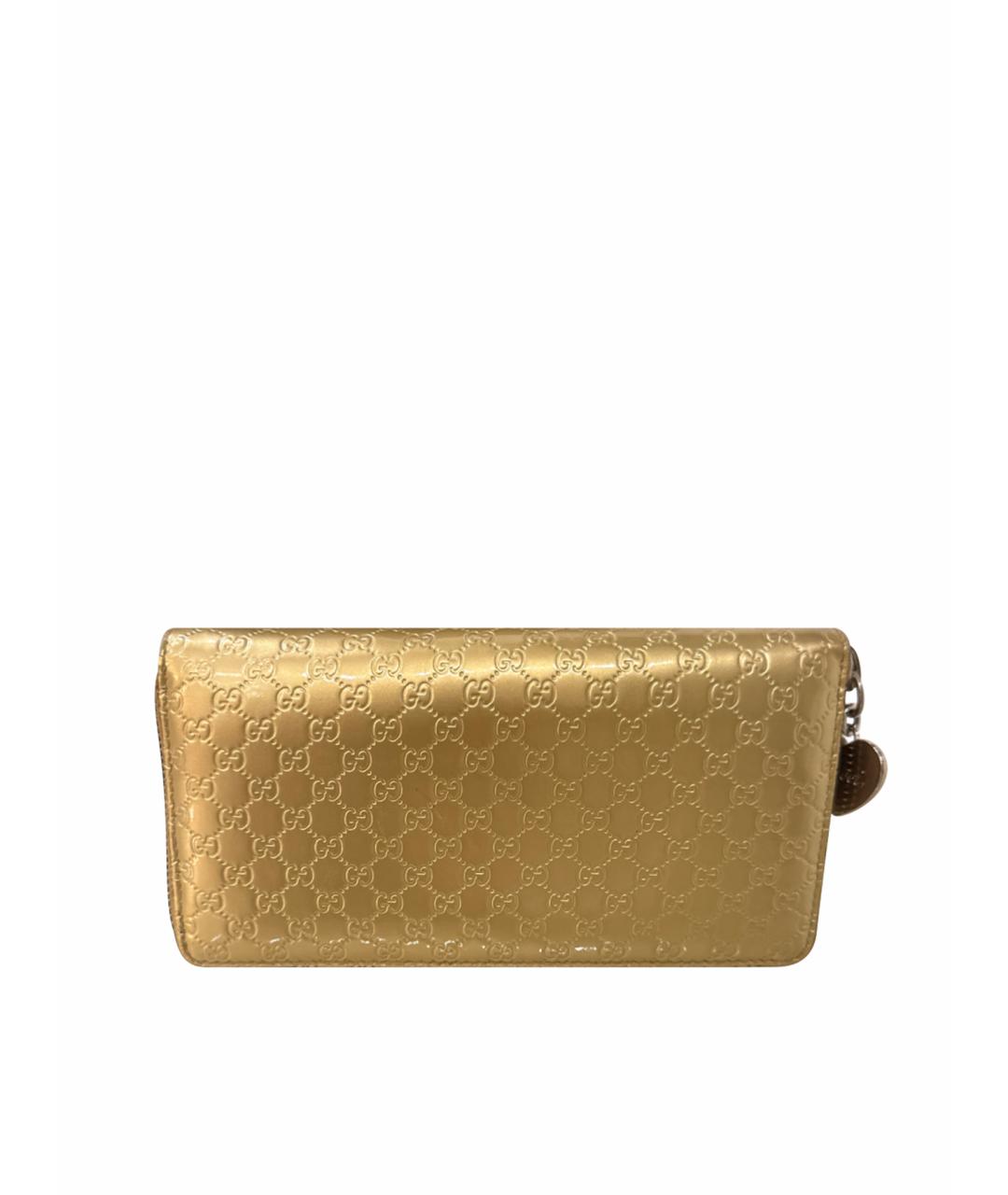GUCCI Золотой кошелек из лакированной кожи, фото 1