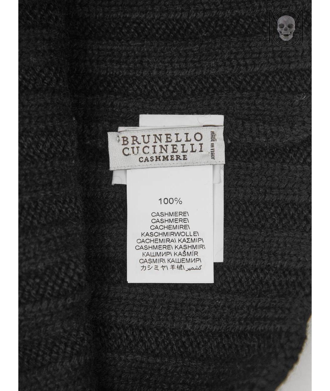 BRUNELLO CUCINELLI Черная кашемировая шапка, фото 4