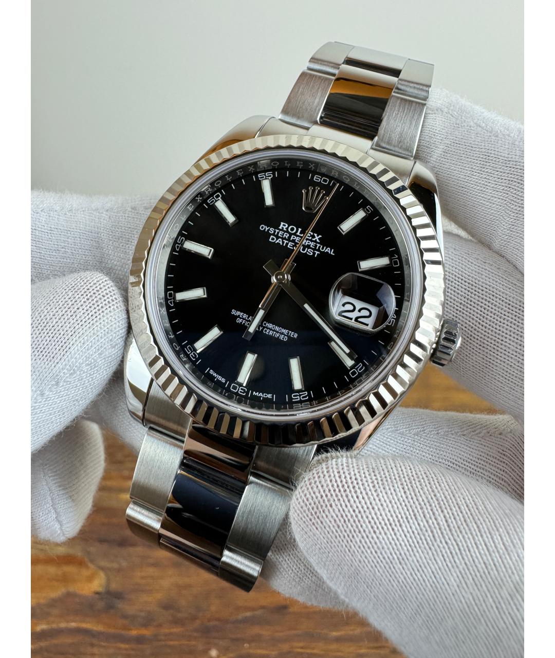 ROLEX Черные стальные часы, фото 3