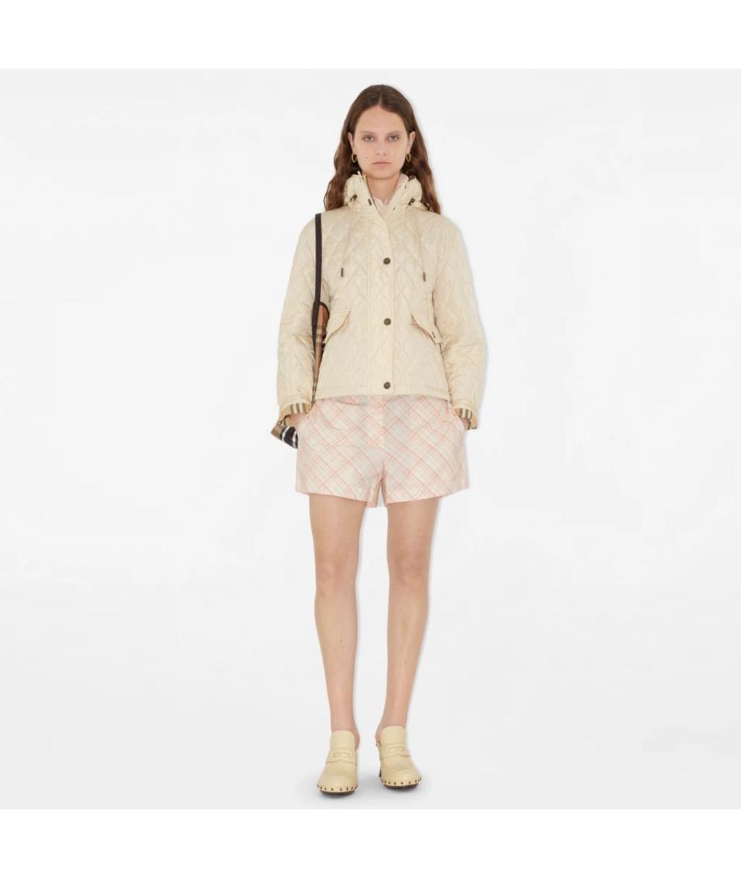 BURBERRY Бежевая полиамидовая куртка, фото 2
