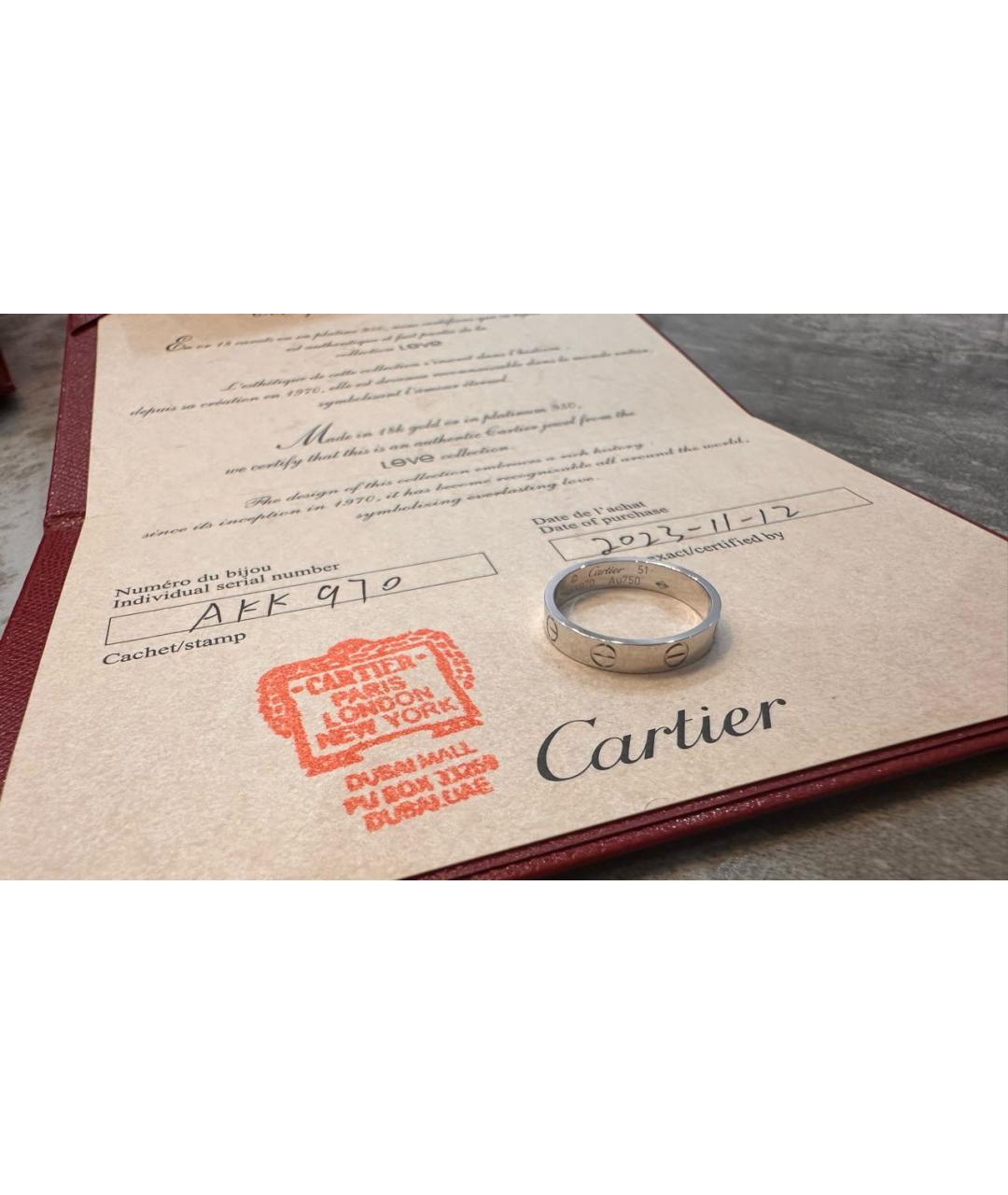 CARTIER Серебряное кольцо из белого золота, фото 5