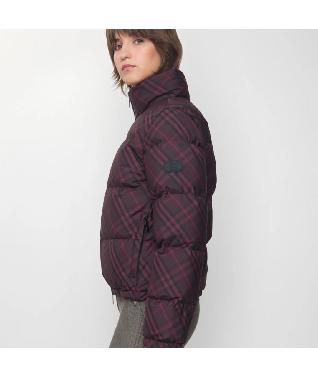 BURBERRY Бордовый полиэстеровый пуховик, фото 3