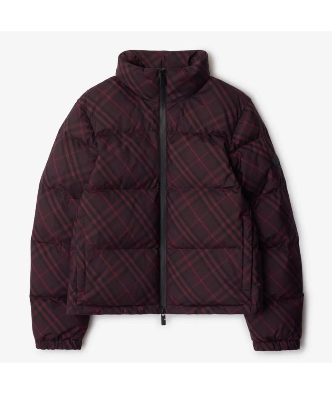 BURBERRY Бордовый полиэстеровый пуховик, фото 6