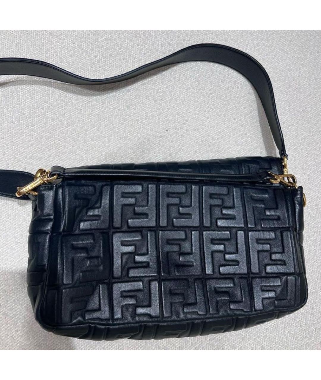 FENDI Черная кожаная сумка через плечо, фото 3