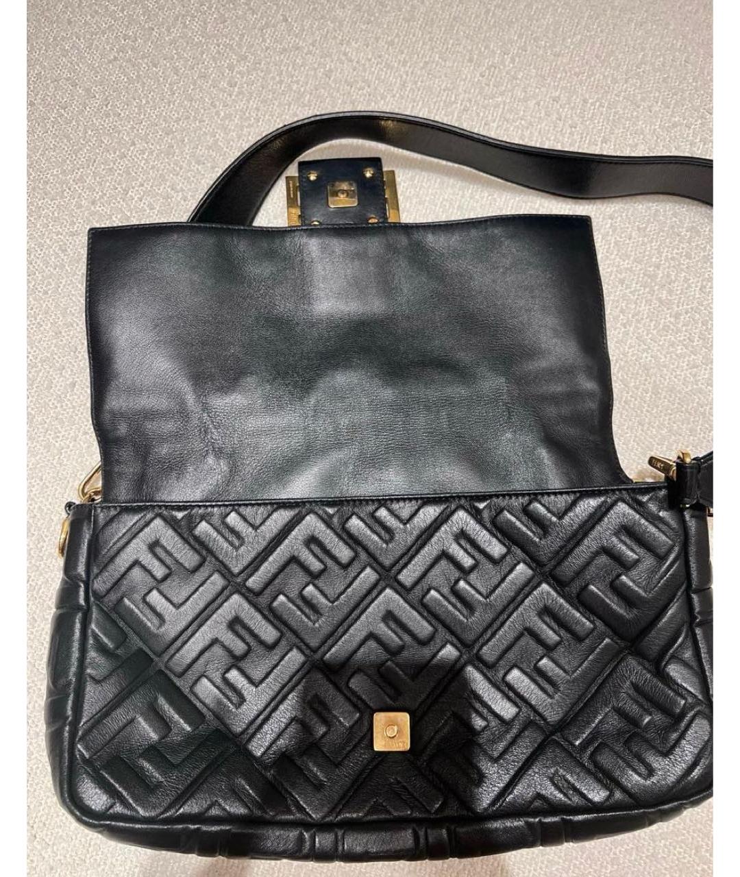 FENDI Черная кожаная сумка через плечо, фото 4