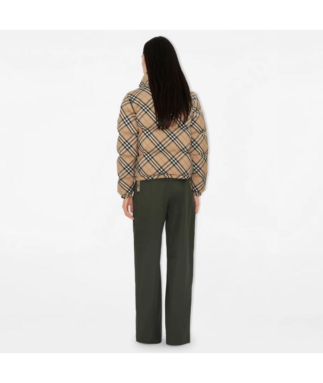 BURBERRY Бежевый полиэстеровый пуховик, фото 4