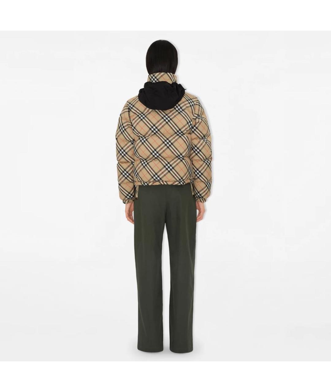 BURBERRY Бежевый полиэстеровый пуховик, фото 5