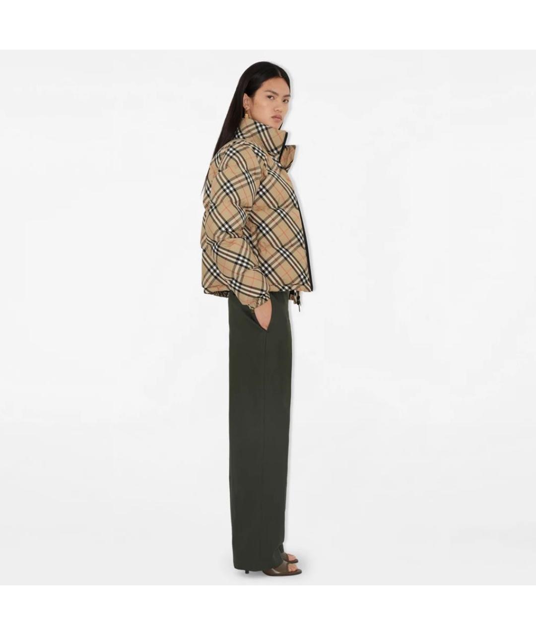 BURBERRY Бежевый полиэстеровый пуховик, фото 3