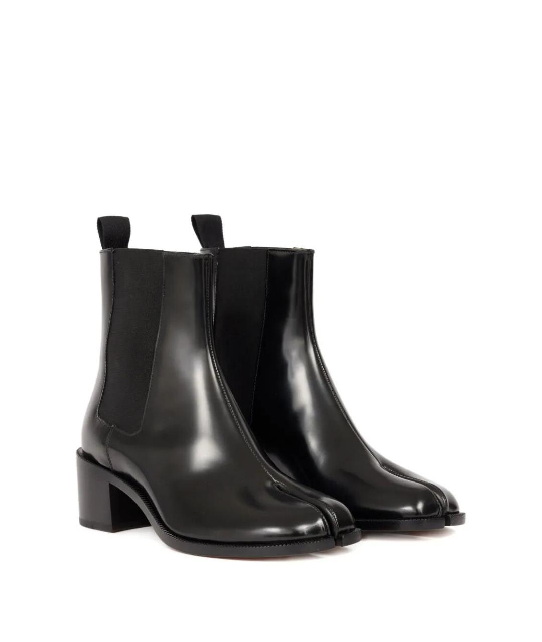 MAISON MARGIELA Черные кожаные ботинки, фото 3
