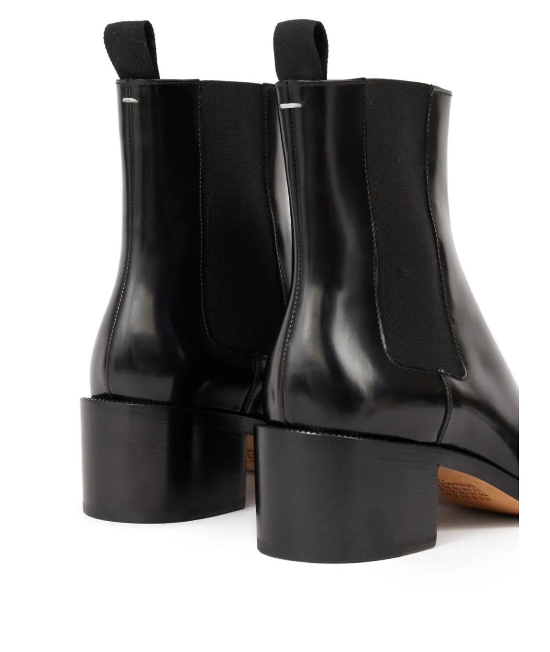 MAISON MARGIELA Черные кожаные ботинки, фото 4