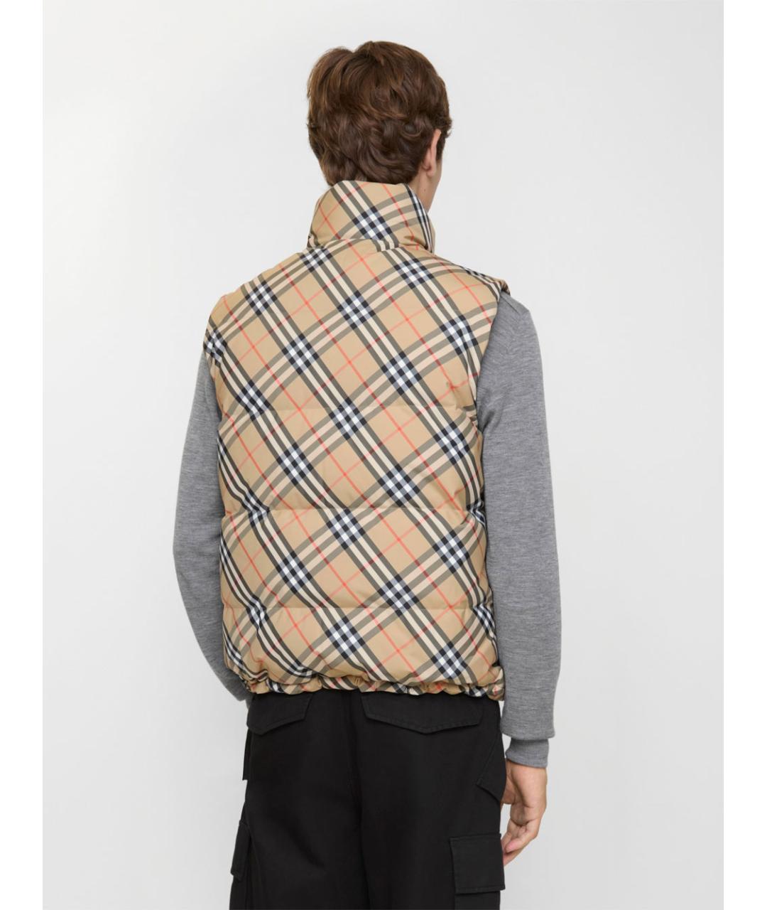 BURBERRY Бежевый полиэстеровый жилет, фото 3