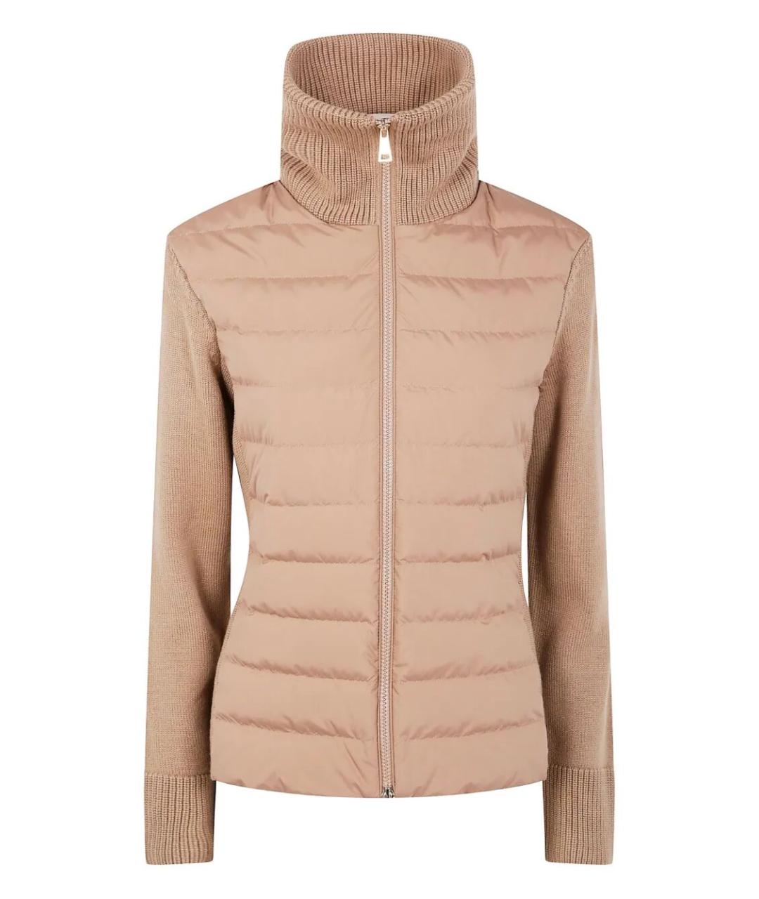 MONCLER Бежевая полиэстеровая куртка, фото 1