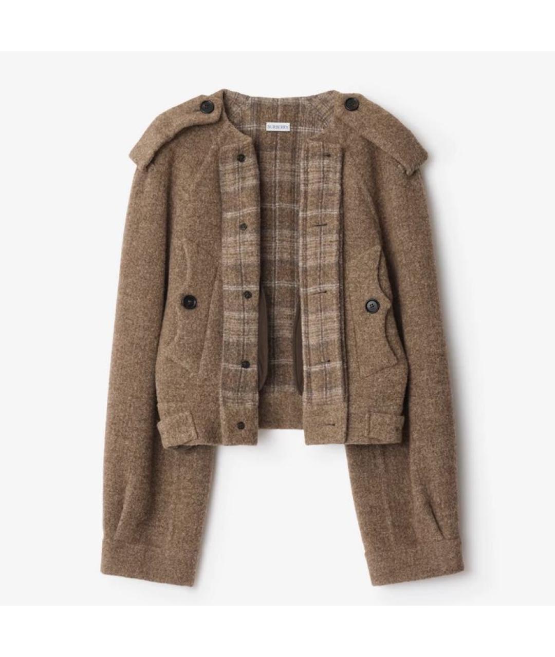 BURBERRY Коричневая шерстяная куртка, фото 6