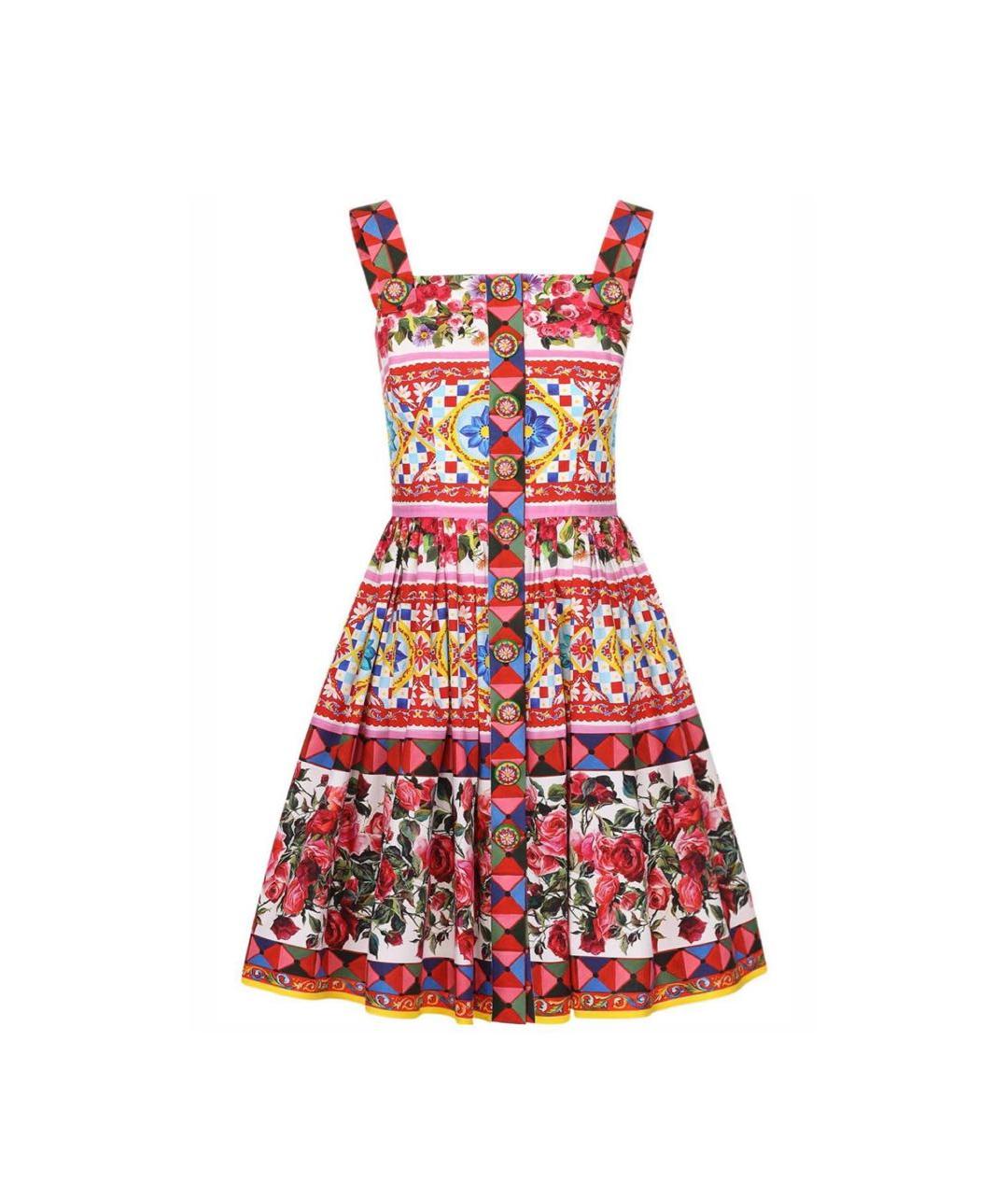 DOLCE&GABBANA Мульти хлопковый сарафан, фото 1