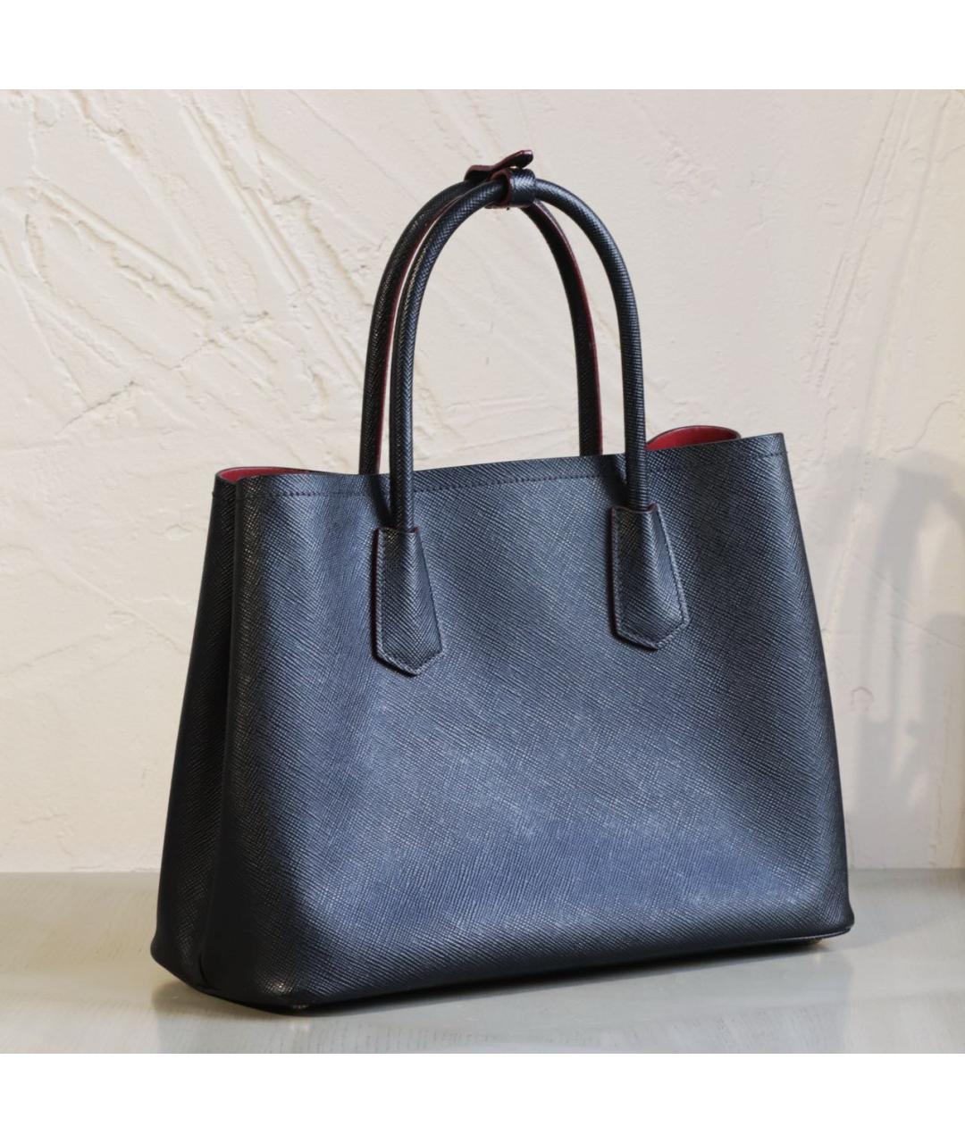 PRADA Черная кожаная сумка тоут, фото 4