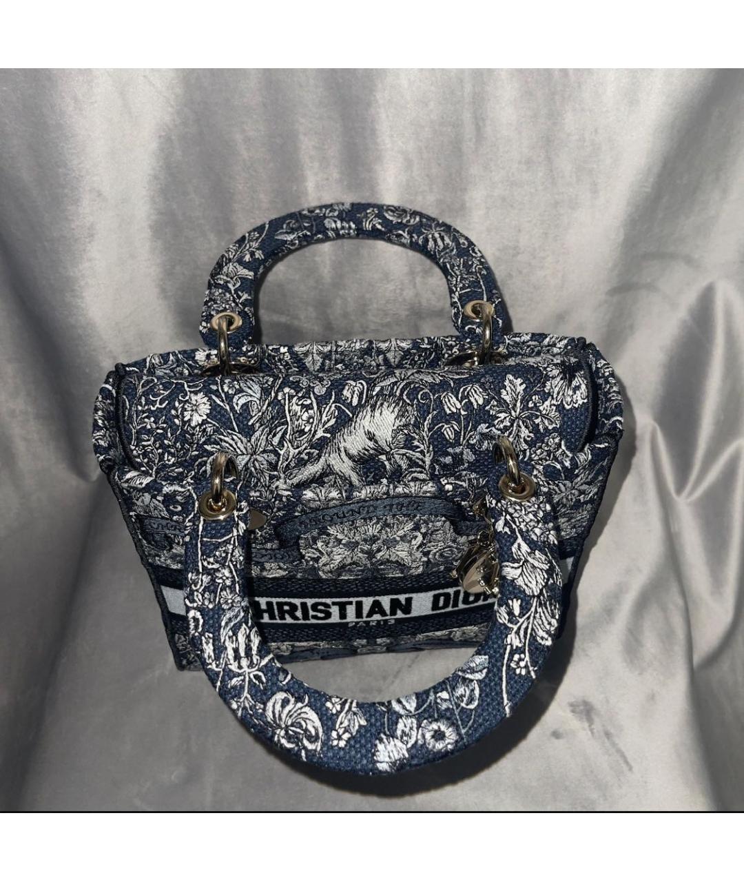 CHRISTIAN DIOR Синяя деним сумка с короткими ручками, фото 2