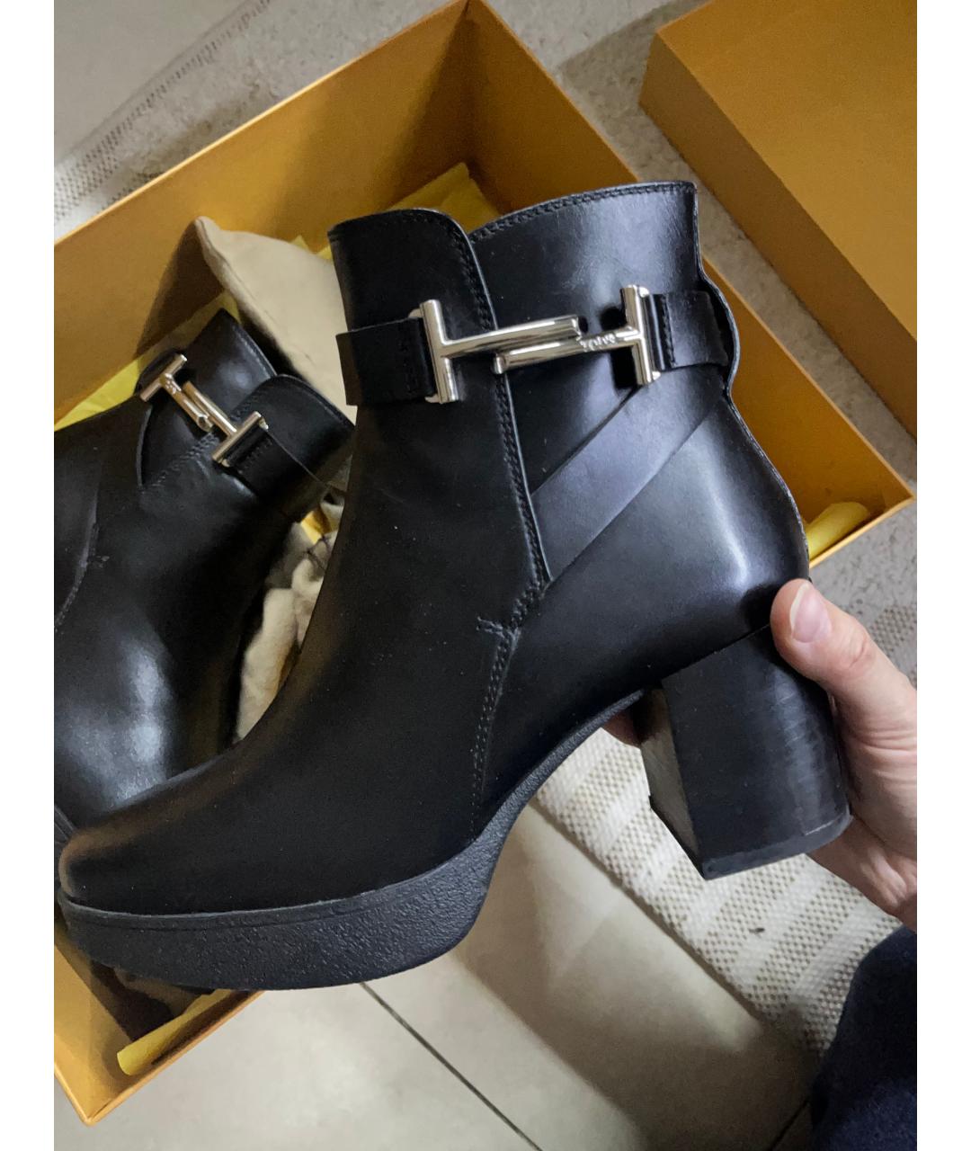 TOD'S Черные кожаные ботильоны, фото 6
