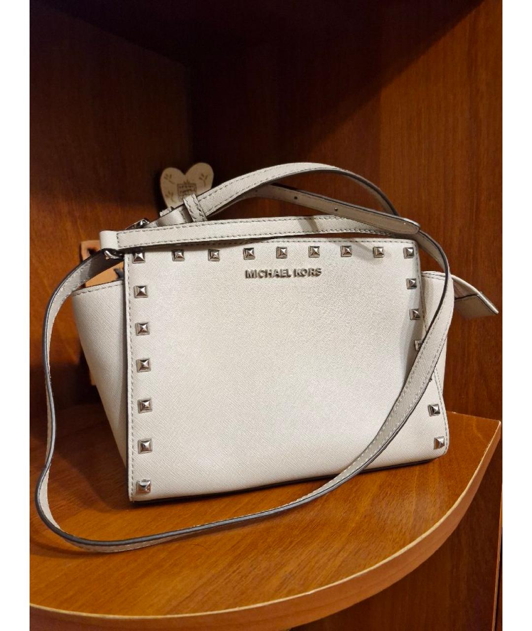 MICHAEL KORS Серая кожаная сумка через плечо, фото 2