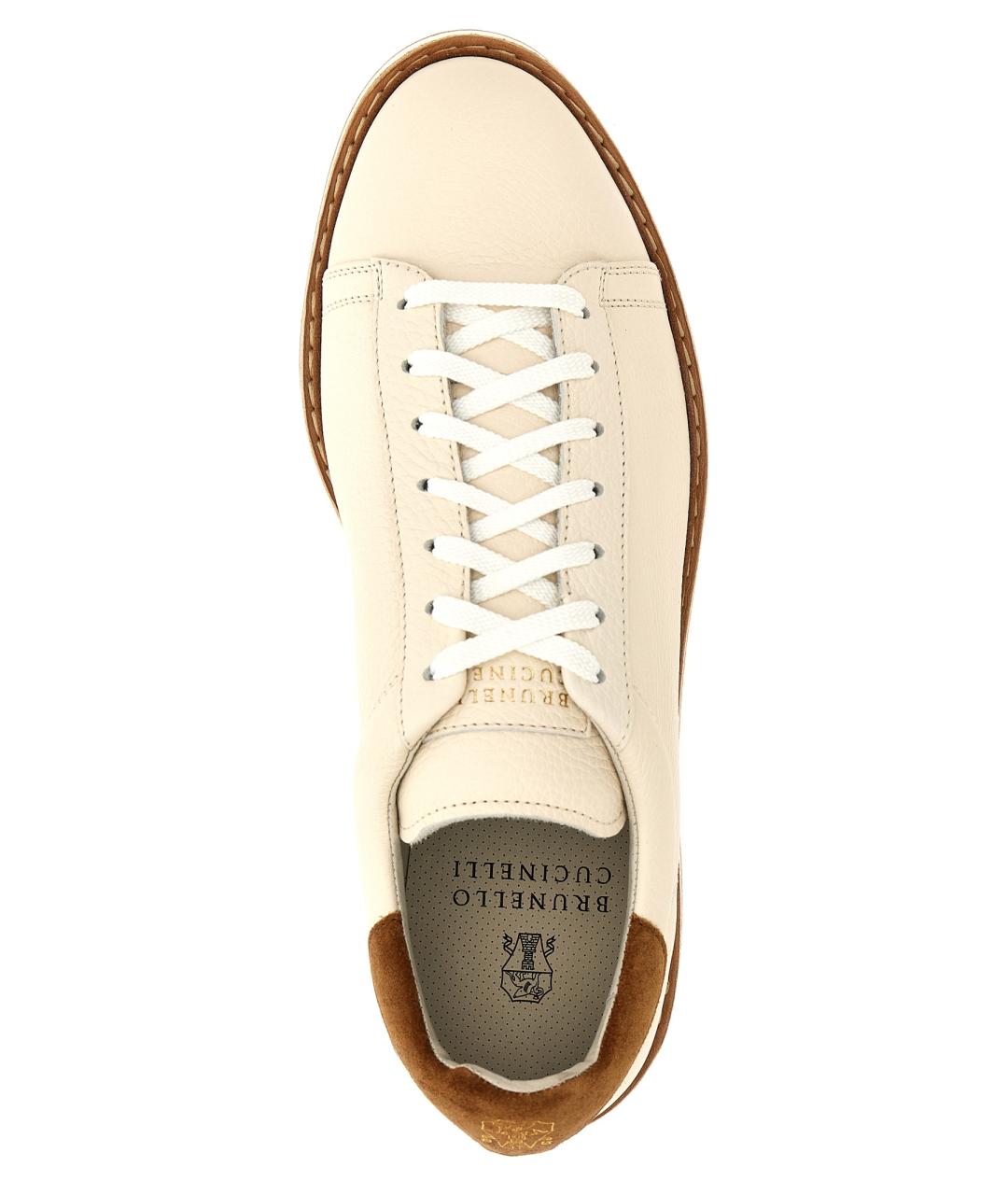 BRUNELLO CUCINELLI Бежевые низкие кроссовки / кеды, фото 3