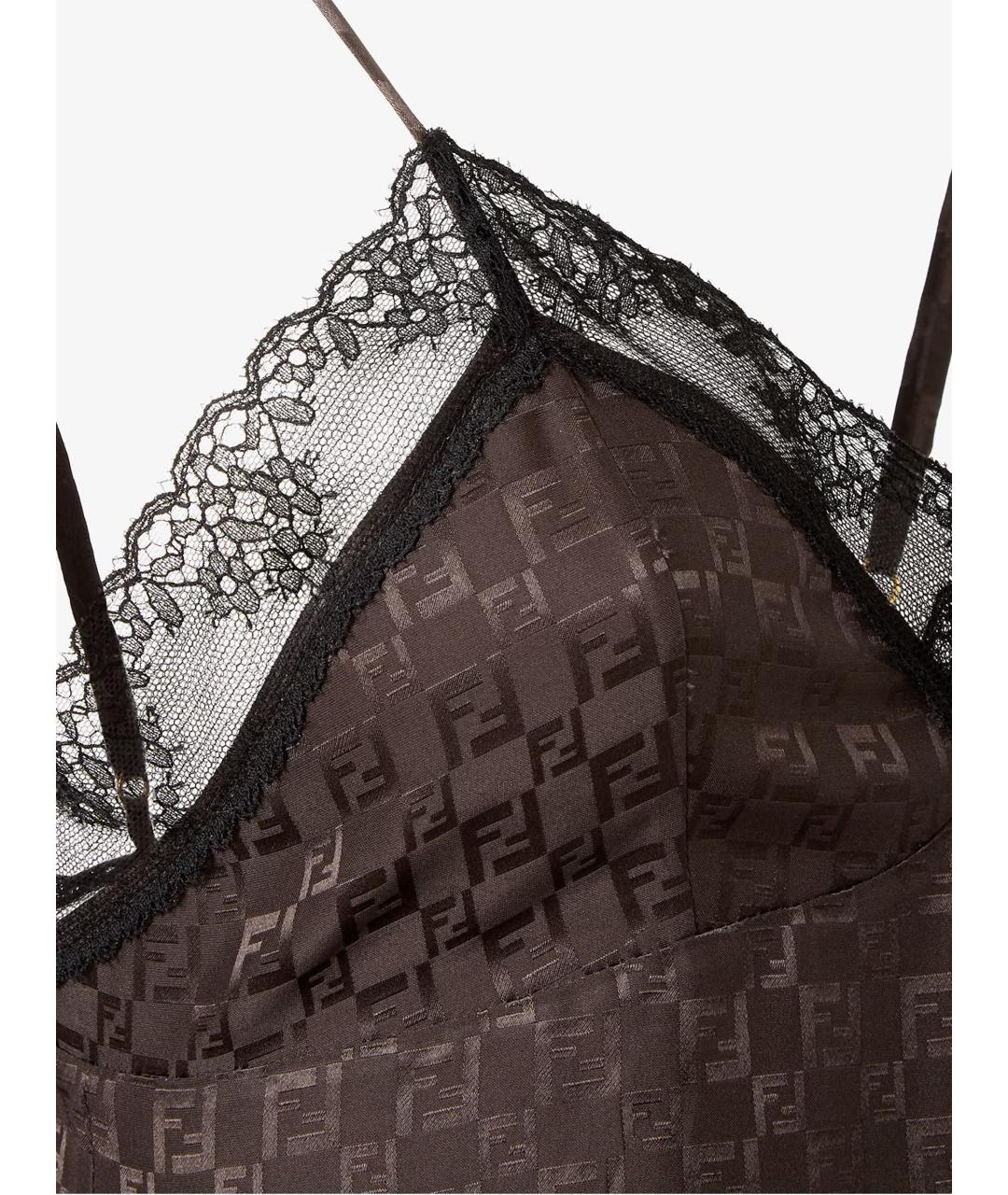 FENDI Коричневая шелковая рубашка, фото 4