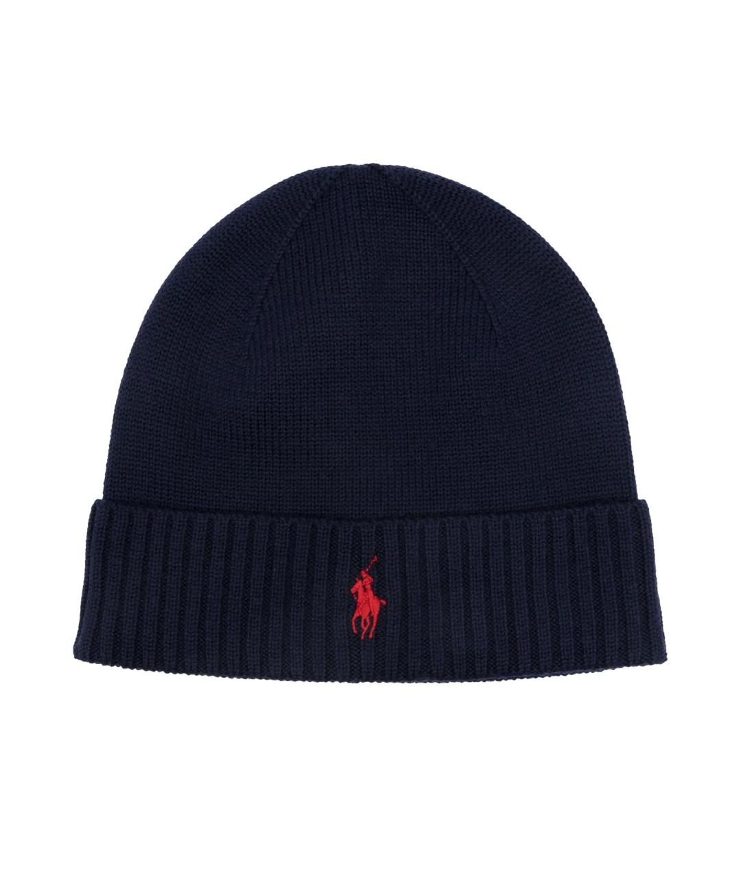 POLO RALPH LAUREN Темно-синяя шерстяная шапка, фото 1