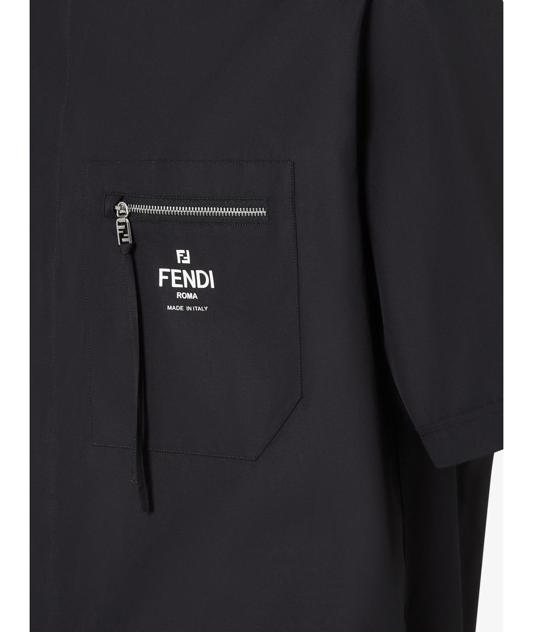 FENDI Черная хлопковая кэжуал рубашка, фото 3